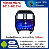 SBAID Nissan Micra 2013-2018 Yıl Uyumlu 6GB Ram 128GB Rom Hafıza Android Kablosuz Carplay Navigasyon Multimedya 9 Inç Ekran Hediye Görüş Kamerası Hediye Çerçevesi 6+128 - geri görüş kamerası hediye, ----çerçeve hediye dahil