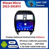 SBAID Nissan Micra 2013-2018 Yıl Uyumlu 8GB Ram 128GB Rom Hafıza Android Kablosuz Carplay Navigasyon Multimedya 9 Inç Ekran Hediye Görüş Kamerası Hediye Çerçevesi 8+128 - geri görüş kamerası hediye, ----çerçeve hediye dahil