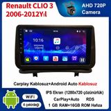 SBAID Renault CLIO 3 2006-2012 Yıl Uyumlu 1GB Ram 16GB Rom Hafıza Android Kablosuz Carplay Navigasyon Multimedya 9 Inç Ekran Hediye Görüş Kamerası Hediye Çerçevesi 1+16 - geri görüş kamerası hediye, ----çerçeve hediye dahil