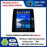 SBAID Renault CLIO 5 Tesla 2020-2025 Yıl Uyumlu 1GB Ram 16GB Rom Hafıza Android Kablosuz Carplay Navigasyon Multimedya 9.7 Inç Tesla Ekran Hediye Görüş Kamerası Hediye Çerçevesi 1+16 - geri görüş kamerası hediye, ----çerçeve hediye dahil