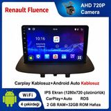 SBAID Renault Fluence Uyumlu 2GB Ram 32GB Rom Hafıza Android Kablosuz Carplay Navigasyon Multimedya 9 Inç Ekran Hediye Görüş Kamerası Hediye Çerçevesi 2+32 - geri görüş kamerası hediye, ----çerçeve hediye dahil