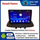 SBAID Renault Fluence Uyumlu 8GB Ram 128GB Rom Hafıza Android Kablosuz Carplay Navigasyon Multimedya 9 Inç Ekran Hediye Görüş Kamerası Hediye Çerçevesi 8+128 - geri görüş kamerası hediye, ----çerçeve hediye dahil