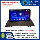 SBAID Renault Megane 2 2004-2014 Yıl Uyumlu 6GB Ram 128GB Rom Hafıza Android Kablosuz Carplay Navigasyon Multimedya 9 Inç Ekran Hediye Görüş Kamerası Hediye Çerçevesi 6+128 - geri görüş kamerası hediye, ----çerçeve hediye dahil