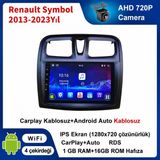 SBAID Renault Symbol 2013-2023 Yıl Uyumlu 1GB Ram 16GB Rom Hafıza Android Kablosuz Carplay Navigasyon Multimedya 9 Inç Ekran Hediye Görüş Kamerası Hediye Çerçevesi 1+16 - geri görüş kamerası hediye, ----çerçeve hediye dahil