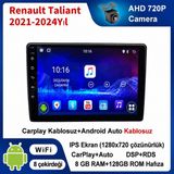 SBAID Renault Taliant 2021-2024YIL Uyumlu 8GB Ram 128GB Rom Hafıza Android Kablosuz Carplay Navigasyon Multimedya 10 Inç Ekran Hediye Görüş Kamerası Hediye Çerçevesi 8+128 - geri görüş kamerası hediye, ----çerçeve hediye dahil