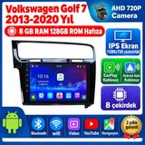SBAID Volkswagen Golf 7 2013-2020 Yıl Uyumlu 8gb Ram 128GB Rom Hafıza Android Kablosuz Carplay Navigasyon Multimedya 10 Inç Ekran Hediye Görüş Kamerası Hediye Çerçevesi 8+128 - geri görüş kamerası hediye, ----çerçeve hediye dahil - 001-Renkli