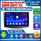 SBAID Volkswagen Passat B6 2005-2011 Yıl Uyumlu 1GB Ram 16GB Rom Hafıza Android Kablosuz Carplay Navigasyon Multimedya 10 Inç Ekran Hediye Görüş Kamerası Hediye Çerçevesi 1+16 - geri görüş kamerası hediye, ----çerçeve hediye dahil - 001-Renkli