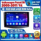 SBAID Volkswagen Passat B6 2005-2011 Yıl Uyumlu 4GB Ram 64GB Rom Hafıza Android Kablosuz Carplay Navigasyon Multimedya 10 Inç Ekran Hediye Görüş Kamerası Hediye Çerçevesi 4+64 - geri görüş kamerası hediye, ----çerçeve hediye dahil - 001-Renkli