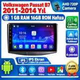SBAID Volkswagen Passat B7 2011-2014 Yıl Uyumlu 1GB Ram 16GB Rom Hafıza Android Kablosuz Carplay Navigasyon Multimedya 10 Inç Ekran Hediye Görüş Kamerası Hediye Çerçevesi 1+16 - geri görüş kamerası hediye, ----çerçeve hediye dahil - 001-Renkli