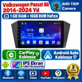 SBAID Volkswagen Passat B8 2014-2024 Yıl Uyumlu 1GB Ram 16GB Rom Hafıza Android Kablosuz Carplay Navigasyon Multimedya 10 Inç Ekran Hediye Görüş Kamerası Hediye Çerçevesi 1+16 - geri görüş kamerası hediye, ----çerçeve hediye dahil - 001-Renkli
