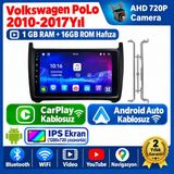 SBAID Volkswagen Polo 2010-2017 Yıl Uyumlu 1GB Ram 16GB Rom Hafıza Android Kablosuz Carplay Navigasyon Multimedya 9 Inç Ekran Hediye Görüş Kamerası Hediye Çerçevesi 1+16 - geri görüş kamerası hediye, ----çerçeve hediye dahil - 001-Renkli