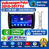 SBAID Volkswagen Polo 2010-2017 Yıl Uyumlu 4gb Ram 32GB Rom Hafıza Android Kablosuz Carplay Navigasyon Multimedya 9 Inç Ekran Hediye Görüş Kamerası Hediye Çerçevesi 4+32 - geri görüş kamerası hediye, ----çerçeve hediye dahil - 001-Renkli