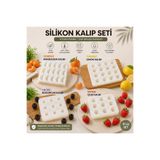 SBB 4'lü Set Silikon Meyve Kalıbı Serisi - Sabun, Mum, Taş tozu, Epoksi, Polyester Uyumlu Silikon Kalıp