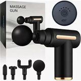 SBN - Store Mey Ithalat® Profesyonel 6 Kademeli Şarjlı Masaj Tabancası - 4 Başlıklı Güçlü Masaj Aleti