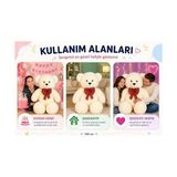 SBN - Store Prime 100 cm Dev Pelüş,papyonlu Ayı,peluş,yumuşak ve Sevimli Büyük Boy Oyuncak,sarılmalık,papyonlu Ayıcık,sevgiliye Hediye Ayıcık,dev Ayı,büyük Boy (K - Krem