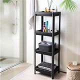 SBN - Store Prime 4 Katlı Köşe Rafı | Banyo, Mutfak ve Kiler Için Yer Tasarruflu Organizer | Çok Amaçlı Plastik Raf | 4 Farklı Renk Seçeneği (36X100X23 Cm) (Siyah