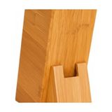 SBN - Store Prime Bambu Ahşap Bıçak Standı – 220 mm Eğik Tasarım, Kaymaz Tabanlı, Çoklu Bıçak Yuvalı, Modern ve Doğal Mutfak Düzenleyici