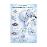 SBN - Store Prime Güçlü Vantuzlu Askı 4’lü Set. Delme Gerektirmeyen Duvar Askısı, Banyo Mutfak Duş Lavabo Için, Cam Seramik Uyumlu, Iz Bırakmaz Kaymaz