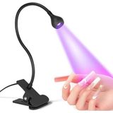 SBN - Store Prime Siyah 3W Uv LED Tırnak Kurutucu Ultraviyole Esnek Klipsli Masa USB Jel Kurutma Klipsli Masa Lambası