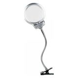 sbodurhome 2.5 x 130 mm 5X24 mm LED Aydınlatmalı Büyüteç Masa Üstü Metal Hortum Mandallı MG15124-C