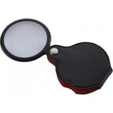 sbodurhome 5X-50MM-MINI Büyüteç Cepte Taşınan Optik Lens Katlanabilir Deri Kaplama XX1051