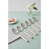 sbodurhome 6’lı Paslanmaz Çelik Tatlı Kaşığı Seti Somon Pembe Saplı 15 cm - Renkli