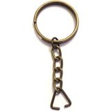 sbodurhome Anahtarlık Halkası, Halka + Zincir + Üçgen, 24MM, Antik, 1 Adet - Renkli