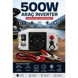sbodurhome Fanlı 500W Dc Ac Inverter 12V Akü Girişi 220V Priz USB Çıkışı Taşınabilir Dönüştürüc