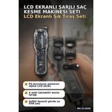 sbodurhome LCD Ekranlı 1800 Mah Şarjlı Saç Kesme Makinesi USB Şarjlı 4 Taraklı Tıraş Makinesi Seti Bx-