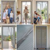 sbodurhome Mıknatıslı Kapı Sinekliği Gri 100X210 cm Otomatik Kapanan Manyetik Tül Sineklik BX40