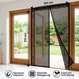 sbodurhome Mıknatıslı Kapı Sinekliği Siyah 100X210 cm Otomatik Kapanan Manyetik Tül Sineklik BX40