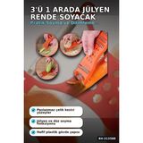 sbodurhome Paslanmaz Çelik Bıçaklı 3'ü 1 Arada Jülyen Rende Soyacak Doğrayıcı Mutfak Aleti BX-313588 - Renkli