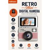 sbodurhome Retro Mini Dijital Kamera 1080P 1.47 Inç Flip Ekranlı Flaşlı Selfie Vlog Kamerası 4gb Sd Hediy