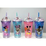 sbodurhome Sevimli Mickey Mouse Işıklı Pipetli Boncuklu Suluk & Bardak 400 ml ALK3147 - Renkli