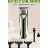 sbodurhome T Bıçaklı Şarjlı Saç Sakal Tıraş Makinesi 3 Taraklı Kablosuz Erkek Bakım Seti BX-313671