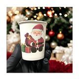 Sbs 2025 Merry Christmas Yılbaşı Temalı 50 Adet Tek Kullanımlık 7 Oz Karton Bardak - Beyaz - 200 ml