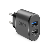 Sbs 2xUSB-A Siyah Seyahat Şarj Cihazı