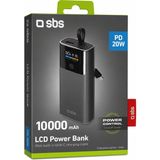 Sbs Usb-C 20W 10.000 Mah LCD Powerbank - Siyah