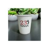SBStrend 23 NİSAN-Çocuk Bayramı-Okul Etkinlik Türkiye Ayyıldız desenli 7 Oz 50 Adet Karton Bardak SBS5023N2