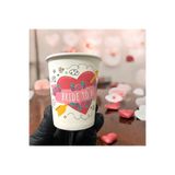 SBStrend Bekarlığa Veda-Bride To Be-Kalp Tasarım Tek kullanımlık 7 Oz 200 Adet Karton Bardak SBS100BT2200