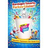 SBStrend Firmaya Kişiye Özel Logo Tasarım Baskılı Tek Kullanımlık 7 Oz 1000 Adet Karton Bardak