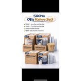 SBStrend Üretici Bardak Set Koli 500’er adet-4oz 7oz Karton Bardak,Plastik Bardak ,Karıştırıcı SBSsetofis500