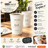 SBStrend Yeni Tasarım Isim Yazılabilir 7 Oz Karton Bardak 100 Adet Kişiselleştirilebilir Beyaz Kahve Çay Bardağı