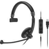 Sc 45 USB Ms Kulaklık Alın Bandı Siyah Kulaklık - Kulaklık (Kapsam Merkezi/ofis, Kulaklık, Saç Bandı, Siyah, Çevrim Içi Kontrol, Kablolu)