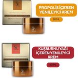 S&C Alicia Leke Karşıtı ve Yoğun Nemlendirici Set: Kuşburnu Yağı Yenileyici Krem + Propolis Yenileyici Krem