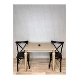 SÇ MASSAN 60 x 90 Mutfak Masası Kum Beji MDF Küçük Mutfak Masası Dafne Çalışma Masası Balkon Masası Sabit Masa