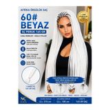 SÇ PERUK Afrika Örgülük Saç 60# BEYAZ 165 Gr Kanekalon Fiber Sentetik Örgü Saçı Box Braid Crochet Hair Rasta Saçı