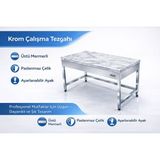 sc sonsesconcept Mermerli Çalışma Tezgahı , Krom , Paslanmaz, 100 x 60 x 85 - 200 x 60 x 85 cm