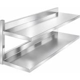 sc sonsesconcept Paslanmaz Duvar Rafı, 2katlı - 190 x 30 x 50 cm