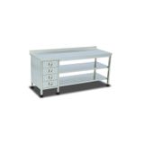 sc sonsesconcept Sc Sonses Concept Çalışma Tezgahı 4 Çekmeceli, Krom, Paslanmaz, 190X60X85H